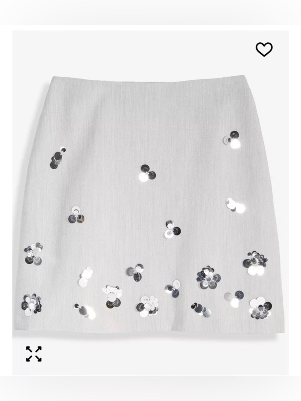 Silver Mini Skirt with Sequin Detail
